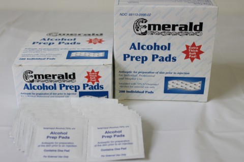 Alcohol Prep. Pads 200/Box Emerald 